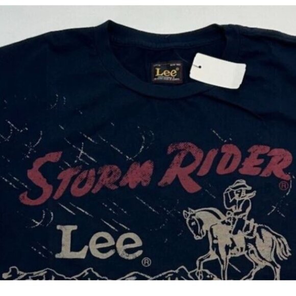 Lee Storm Rider Made in USA T- Shirt Tee Cotton Men's Size S Dark Navy New - Picture 8 of 8